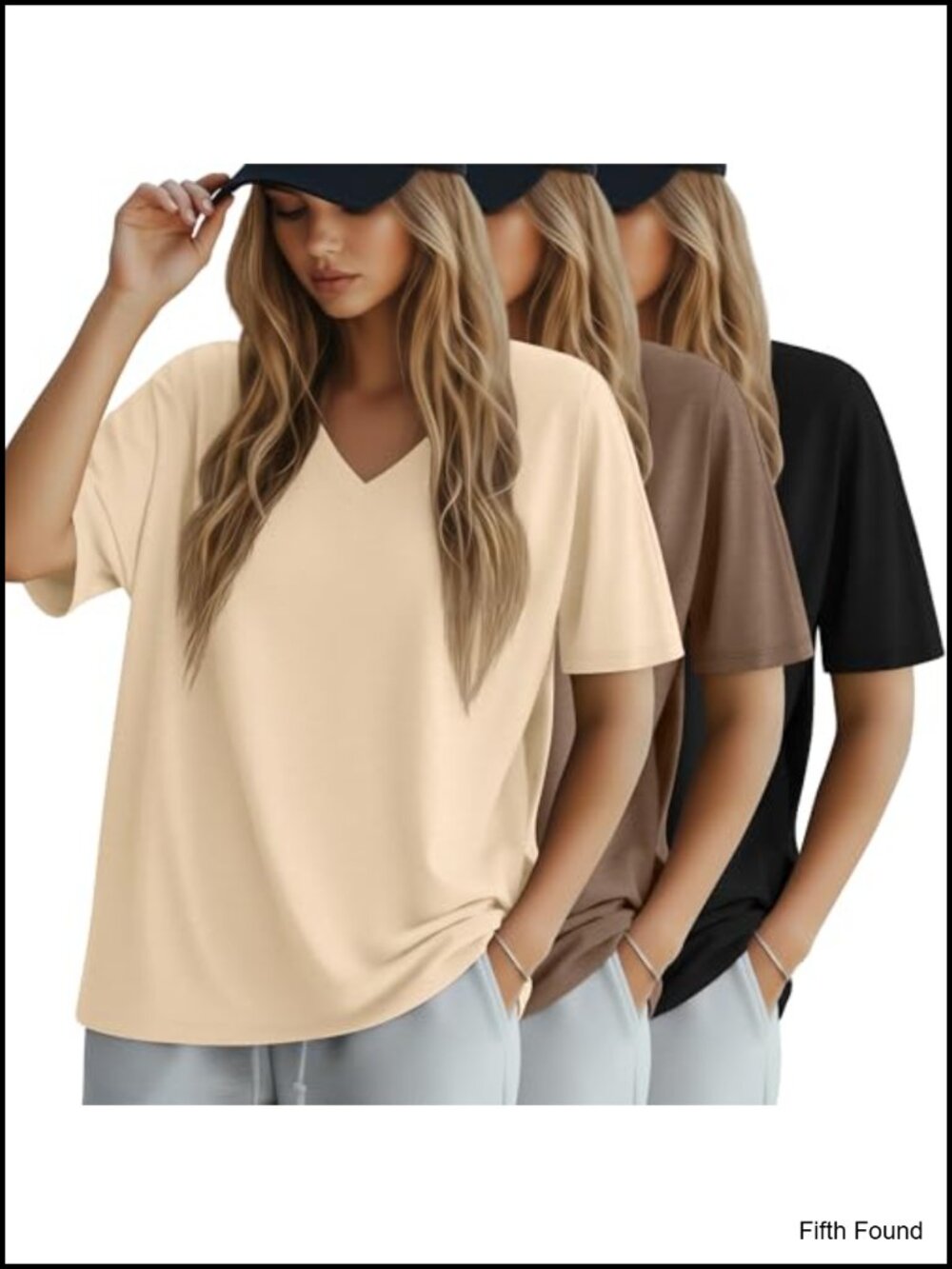 Oversized Cotton T-Shirts 3 Pack Loose Fit Tees Plus Size Short Sleeve Baggy